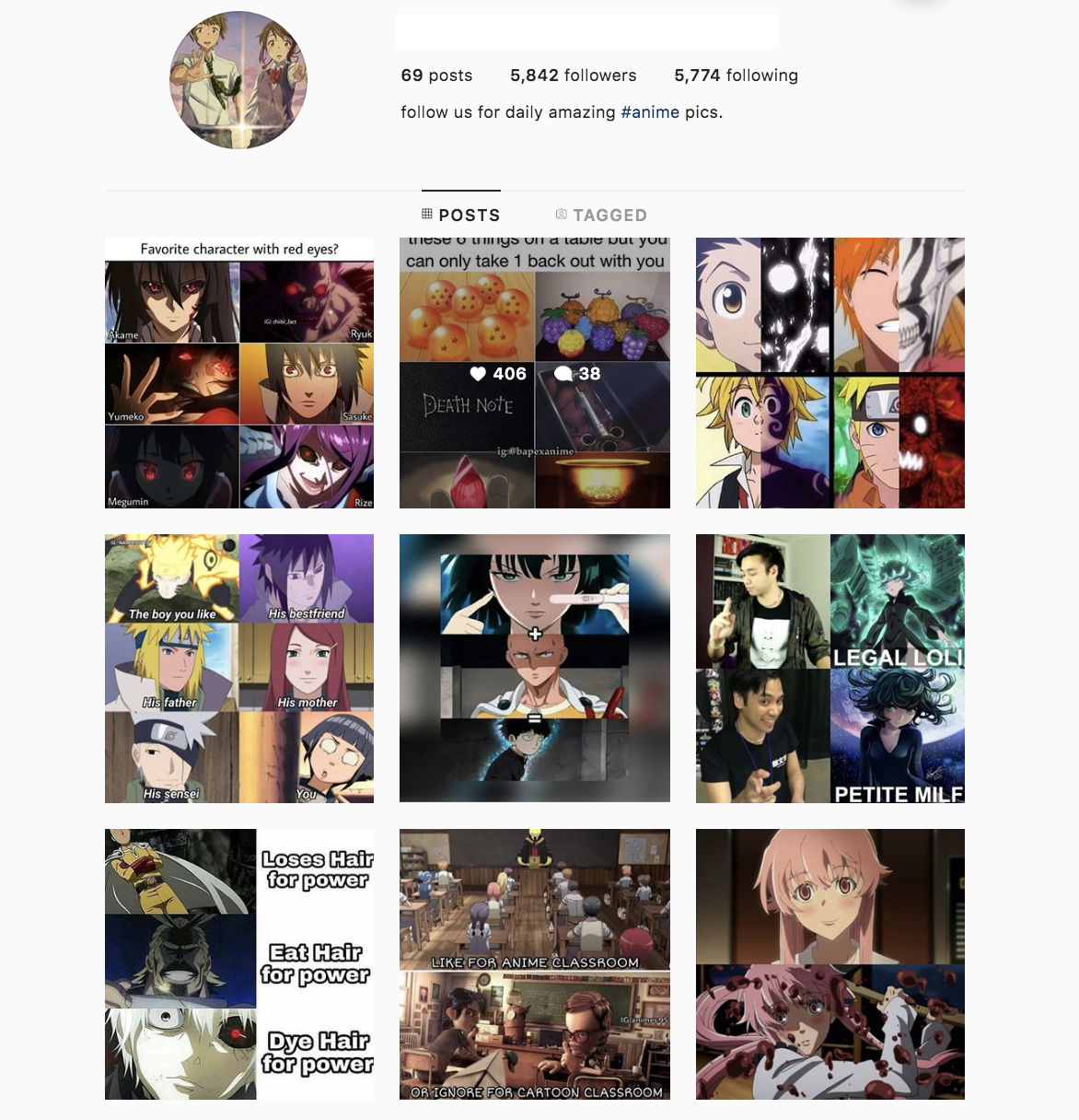 Instagram Anime Account, Video Gaming, Gaming Accessories, Game Gift Cards  & Accounts on Carousell