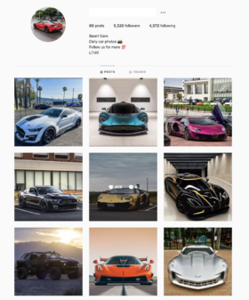 Buy Cars Instagram Account for Sale