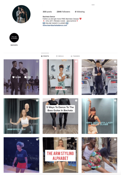 294K Bachata Dance Lifestyle Instagram Account