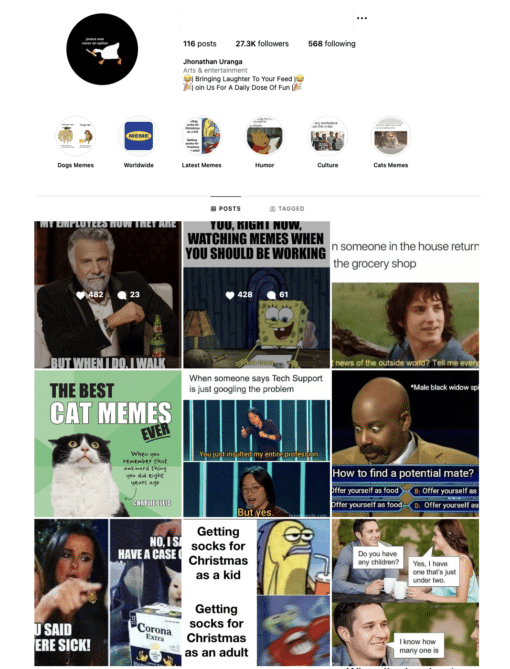 30K Comedy Meme Lifestyle Account