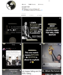 12K Cryptocurrency Lifestyle Instagram Account