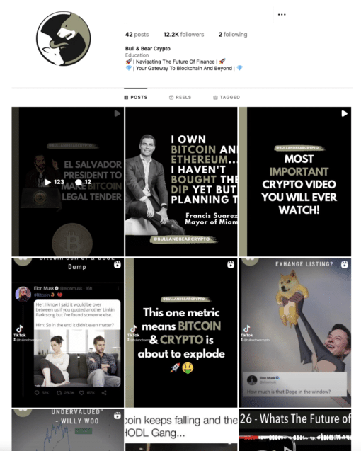 12K Cryptocurrency Lifestyle Instagram Account