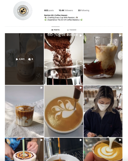 15K Coffee Lifestyle Instagram Account
